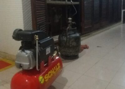 Aplicação de resina